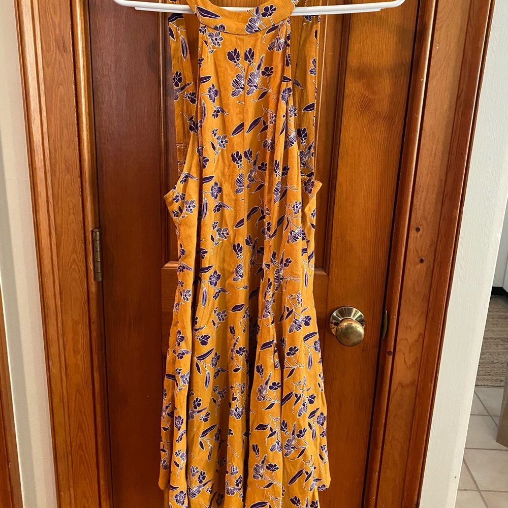 Mustard backless dress